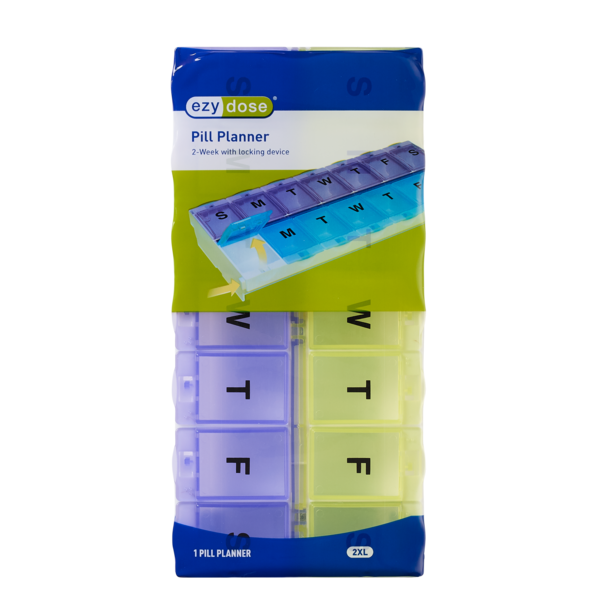 Locking 2-Week Pill Planner (2XL) package