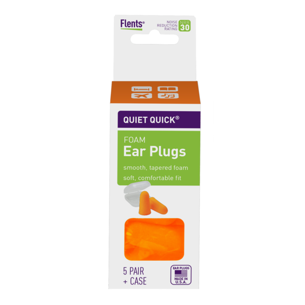 Front packaging Flents ear plugs, 5 pair