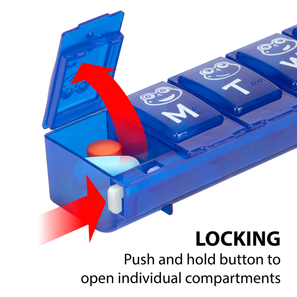 Locking Weekly Family Pill Planner