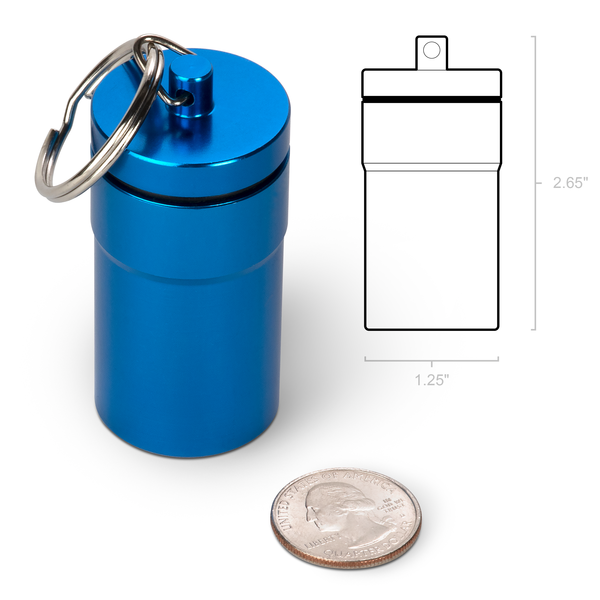 XL Pill Fob Keychain dimensions