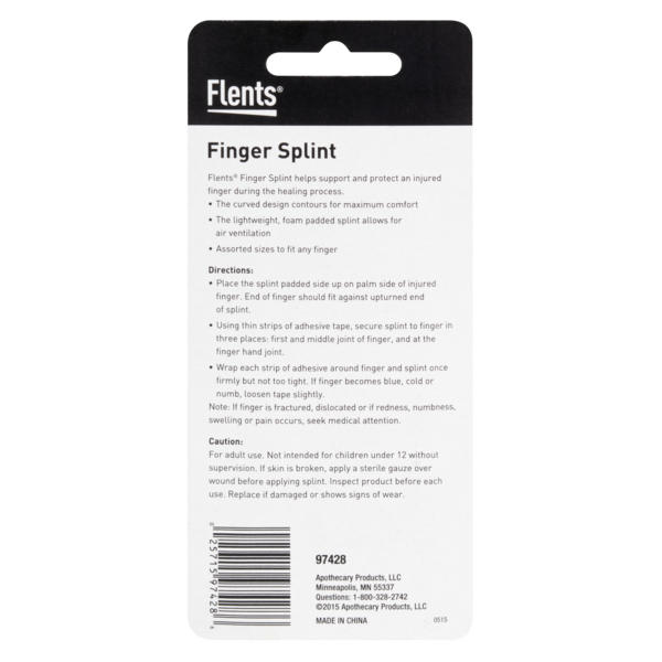 Curved Finger Splint Value Pack instructions