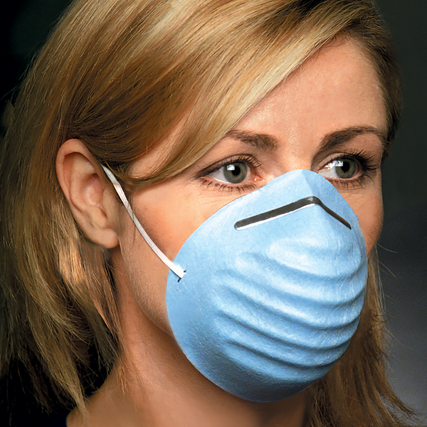 Woman wearing face mask