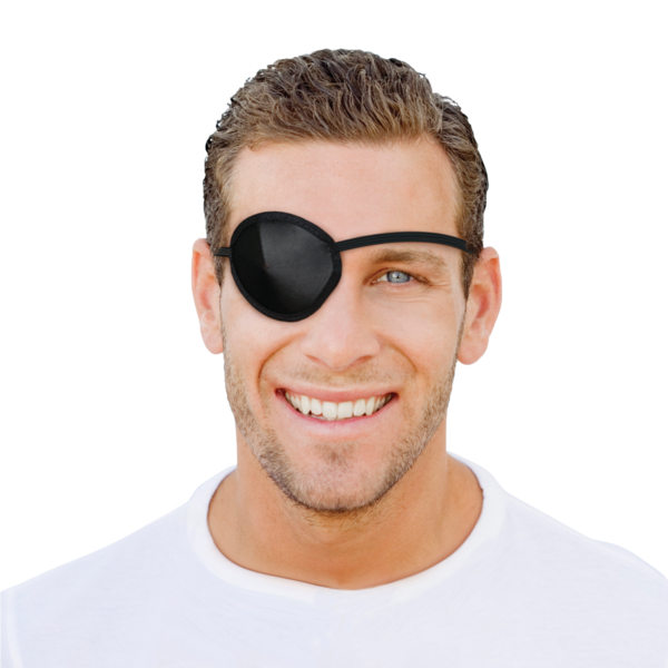 man wearing an eye patch