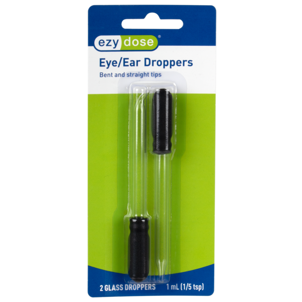 Front packaging of Bent and Straight tip glass dropper