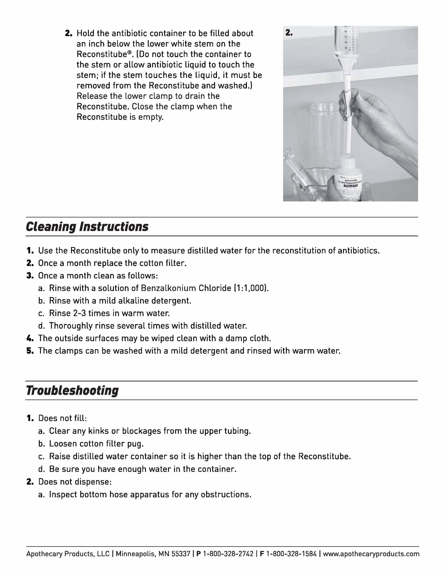 Original Reconstitube® With Pinch Valve Instructions | Apothecary Products