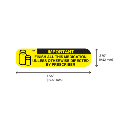 "IMPORTANT: FINISH ALL MED" Label