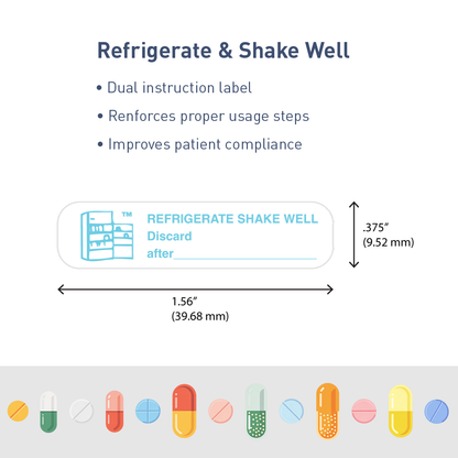 "REFRIGERATE, SHAKE WELL" Label