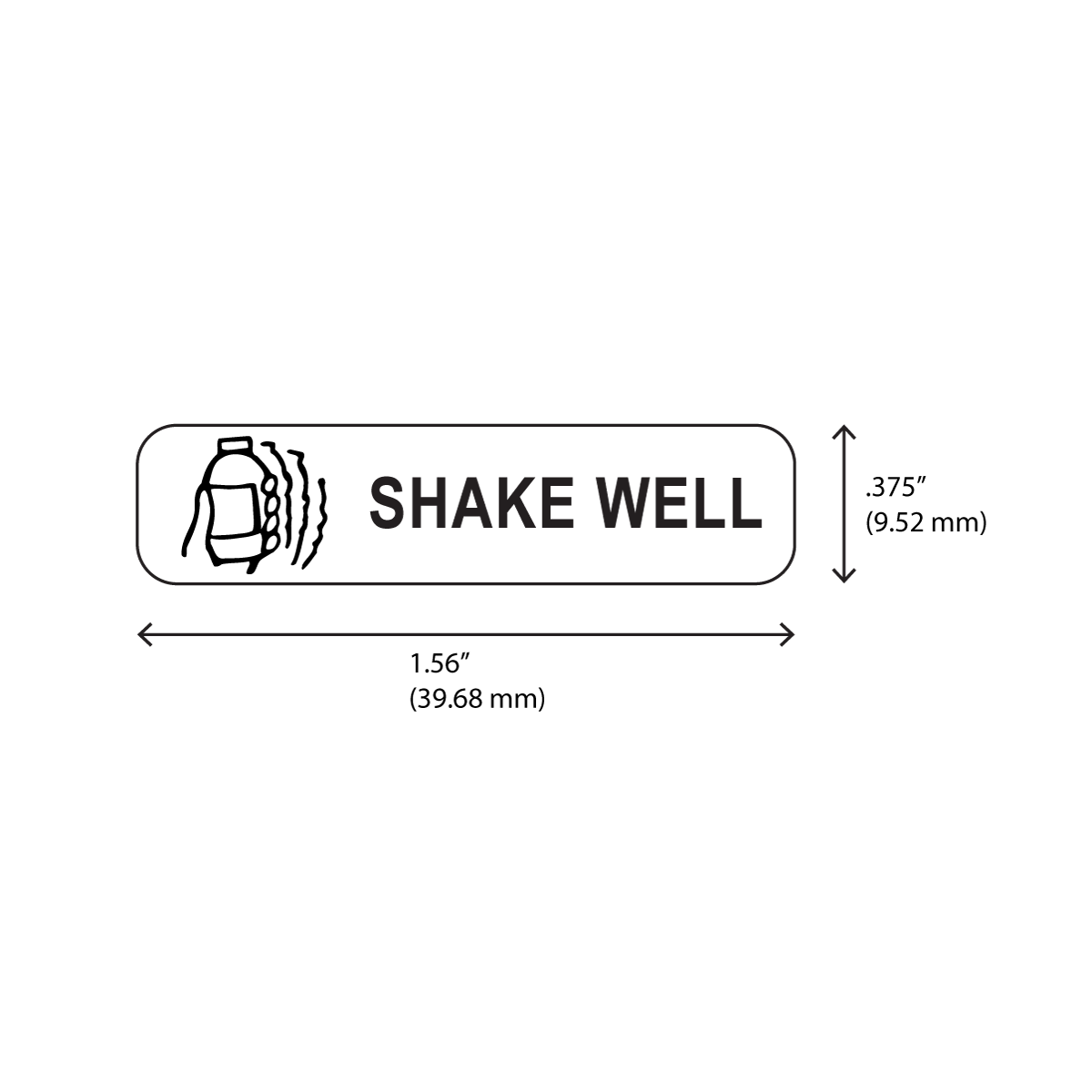 "SHAKE WELL" Label
