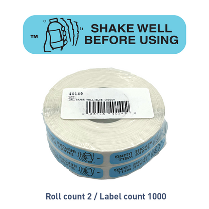 "SHAKE WELL BEFORE USING" Label