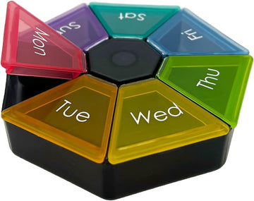 Ezy Dose® Weekly 7-Sided Pill Planner, Rainbow