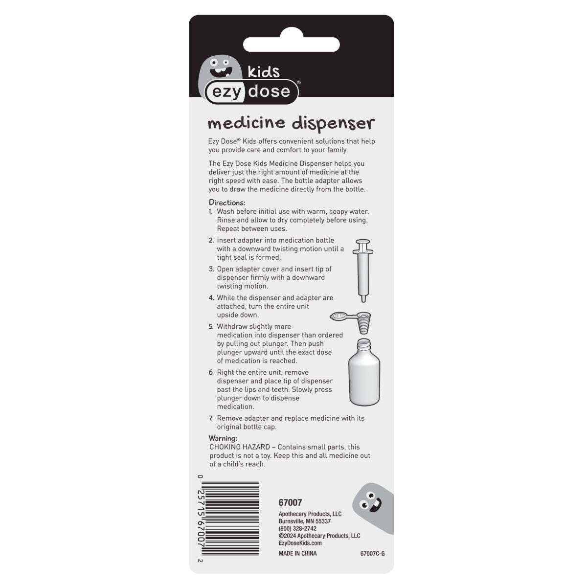 Ezy Dose 10ml Oral Syringe With Dosage Cup - Accurate Liquid Medication Measure