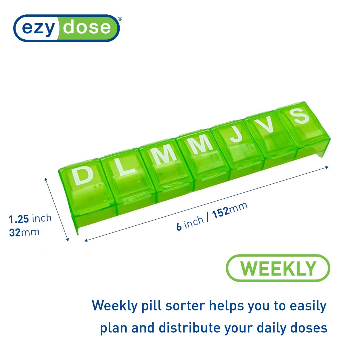 Ezy Dose® Large Weekly Contoured Pill Planner *SPANISH*