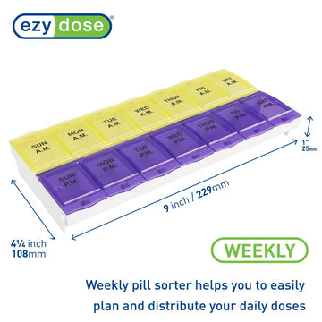 Ezy Dose® Locking AM/PM Weekly Pill Planner