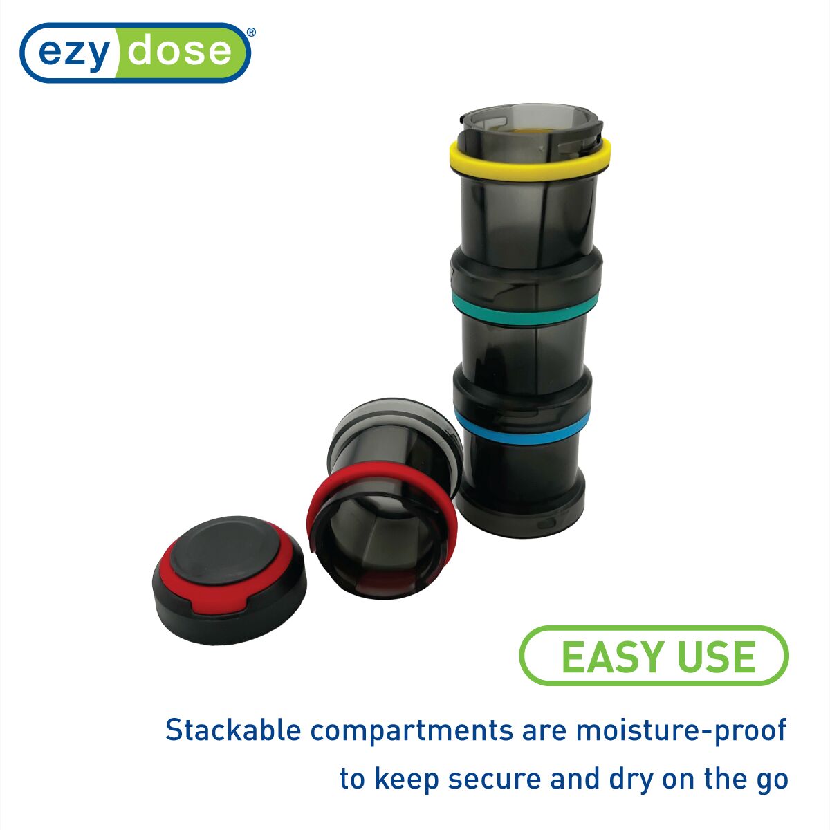 Ezy Dose® Moisture Proof Rainbow Stackable Pill Planner