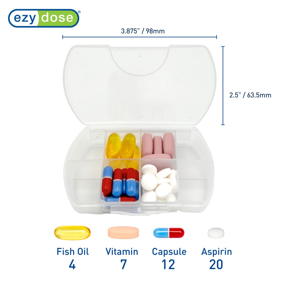 Ezy Dose® Hard Sided Pocket Pharmacy Pill Case