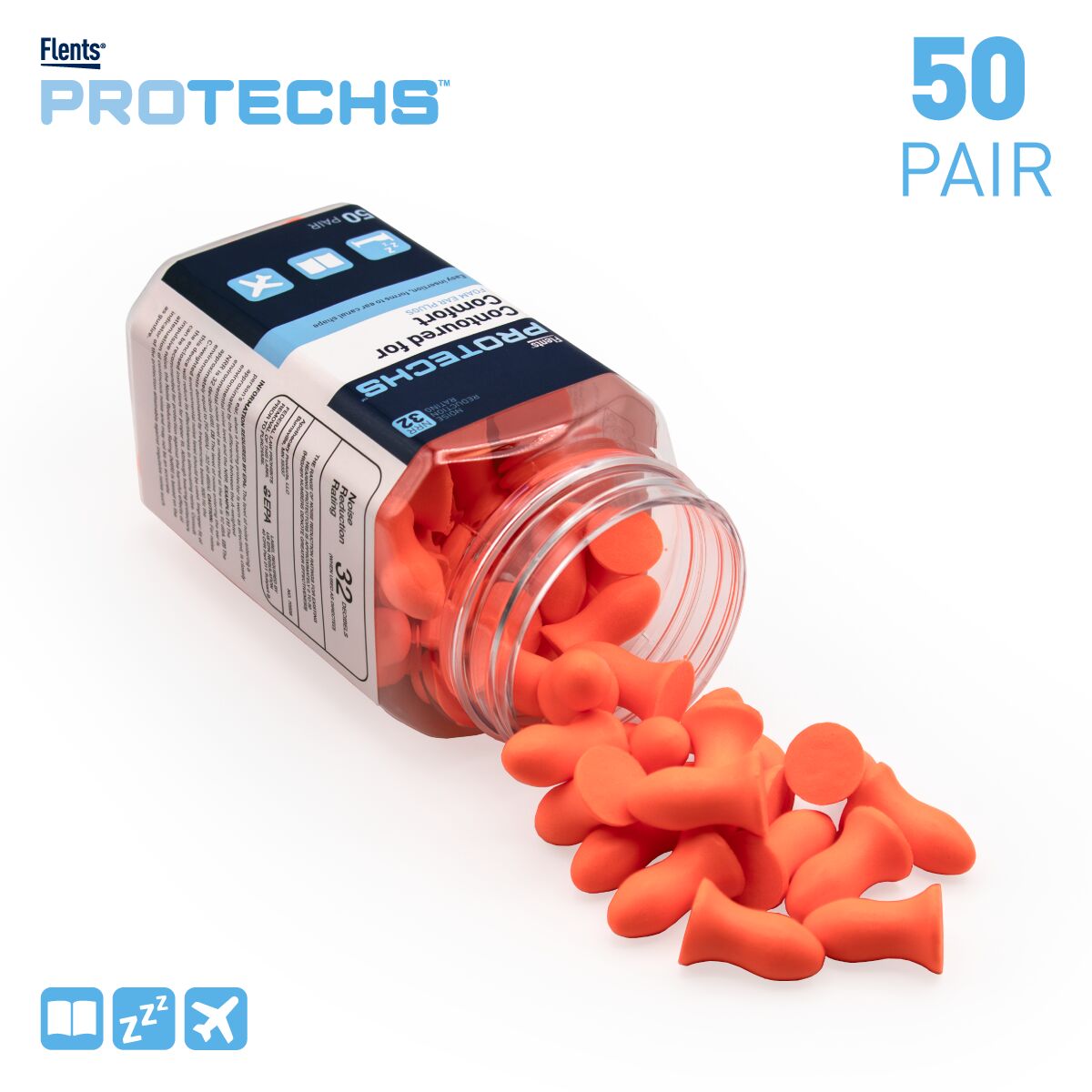 Flents® PROTECHS™ Contoured® For Comfort Ear Plugs