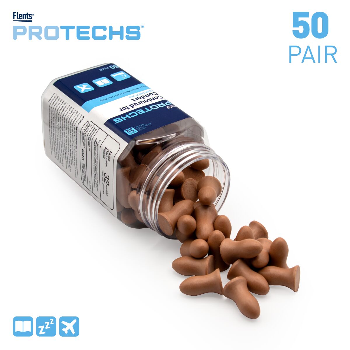 Flents® PROTECHS™ Contoured® For Comfort Ear Plugs