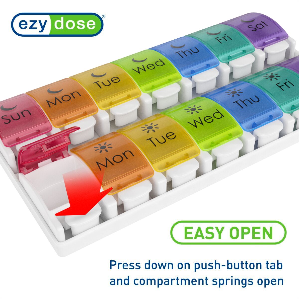 Ezy Dose® Rainbow Weekly 2x/Day Pill Planner