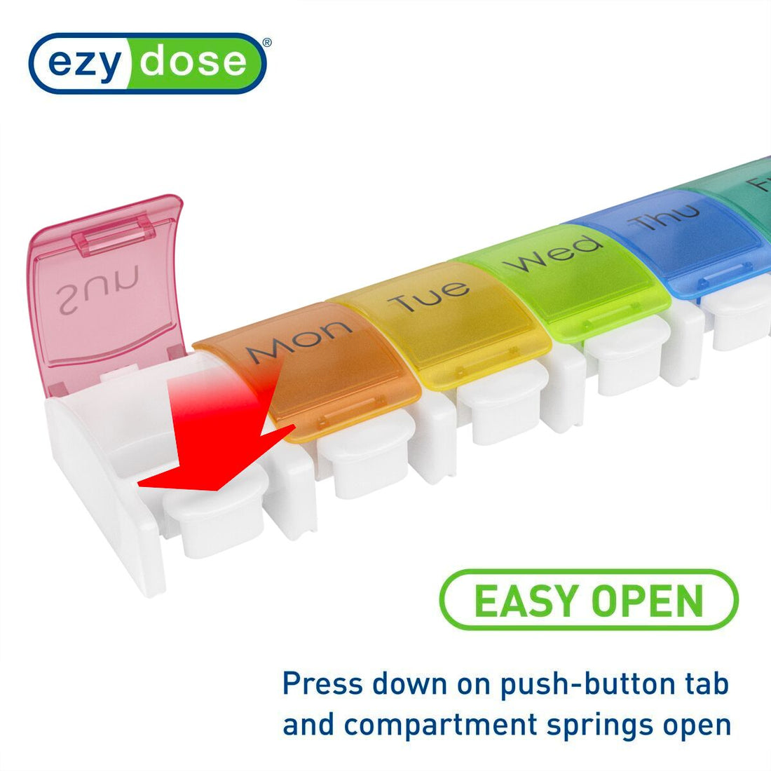 Ezy Dose® Weekly PB Pill Planner, Rainbow