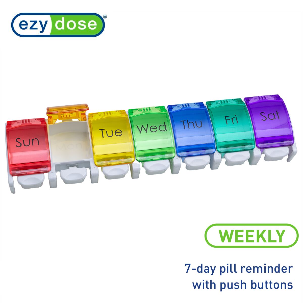 Ezy Dose® Weekly PB Pill Planner, Rainbow