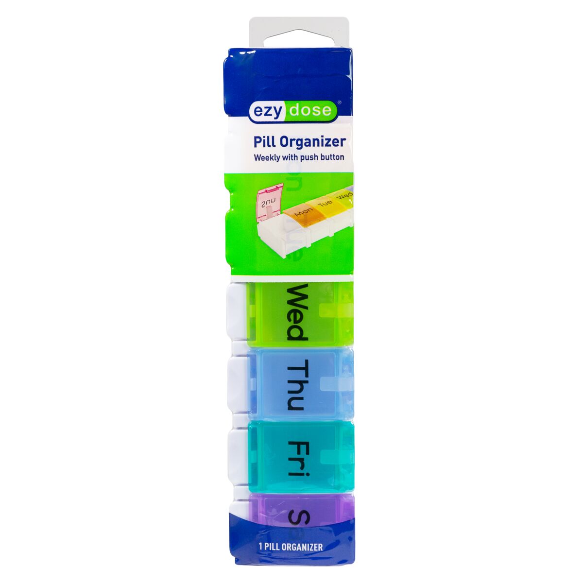 Ezy Dose® Weekly Pill Planner, Rainbow