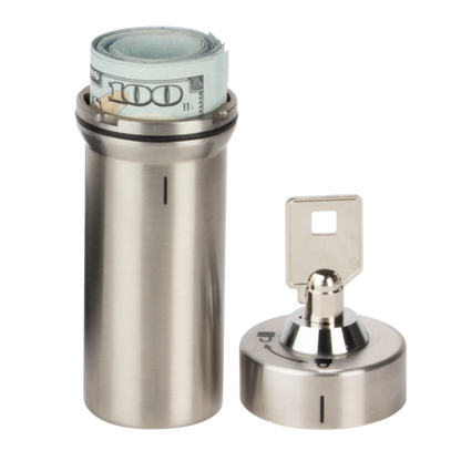 Stainless Steel Locking Container holding money