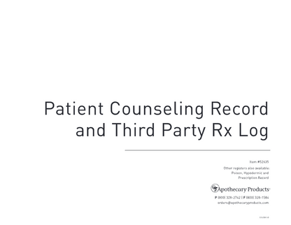 Patient Counseling Record &amp; Third-Party Rx Log