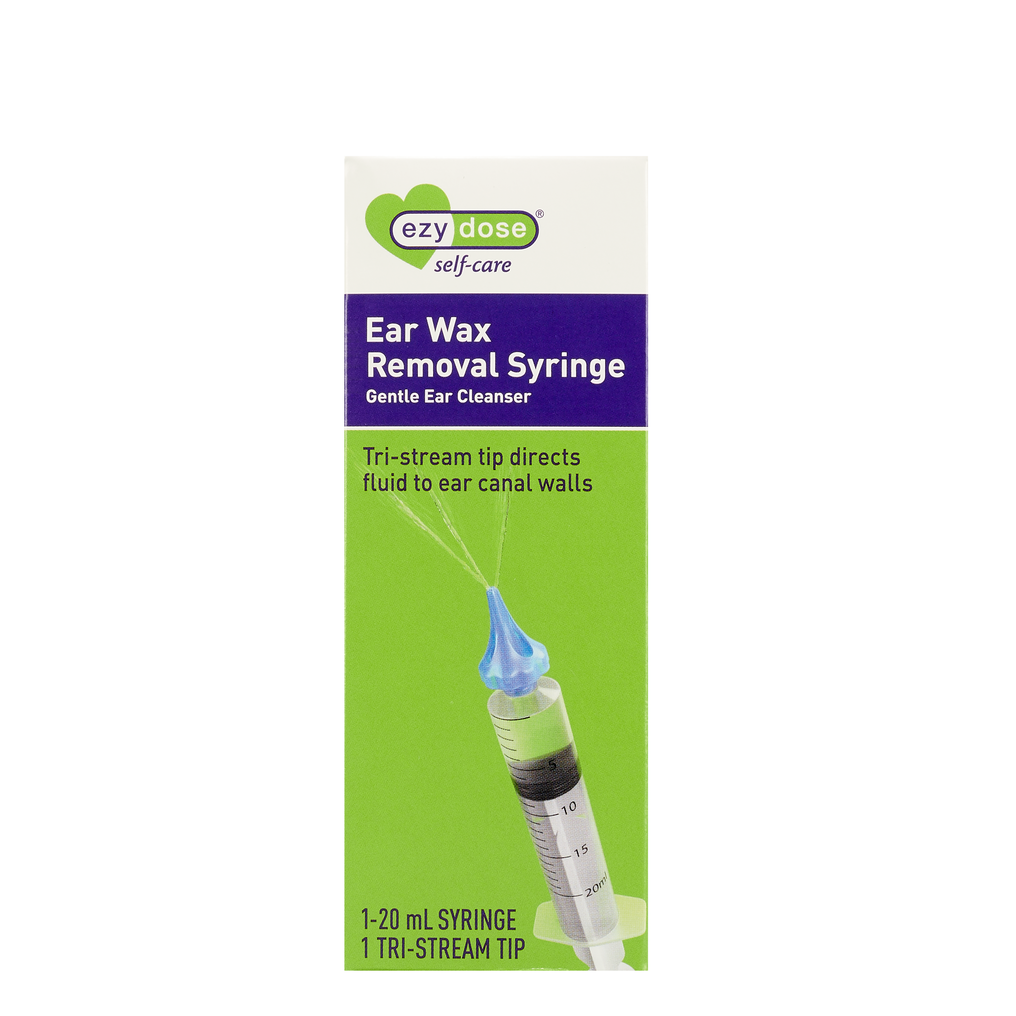 Front packaging of ear wax removal syringe