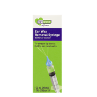 Front packaging of ear wax removal syringe