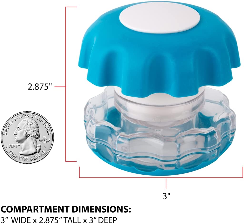 Infographic of overall pill crusher dimensions