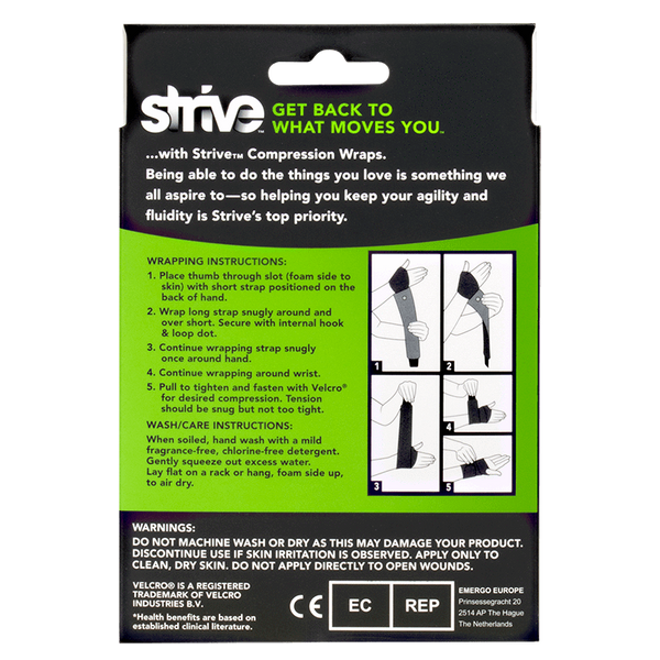 Strive Right Wrist Compression Wrap instructions