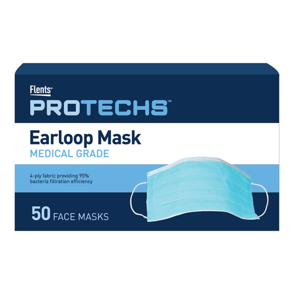 Front packaging earloop mask, 50 face masks