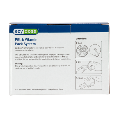Ezy Dose® Pill &amp; Vitamin Packing System directions