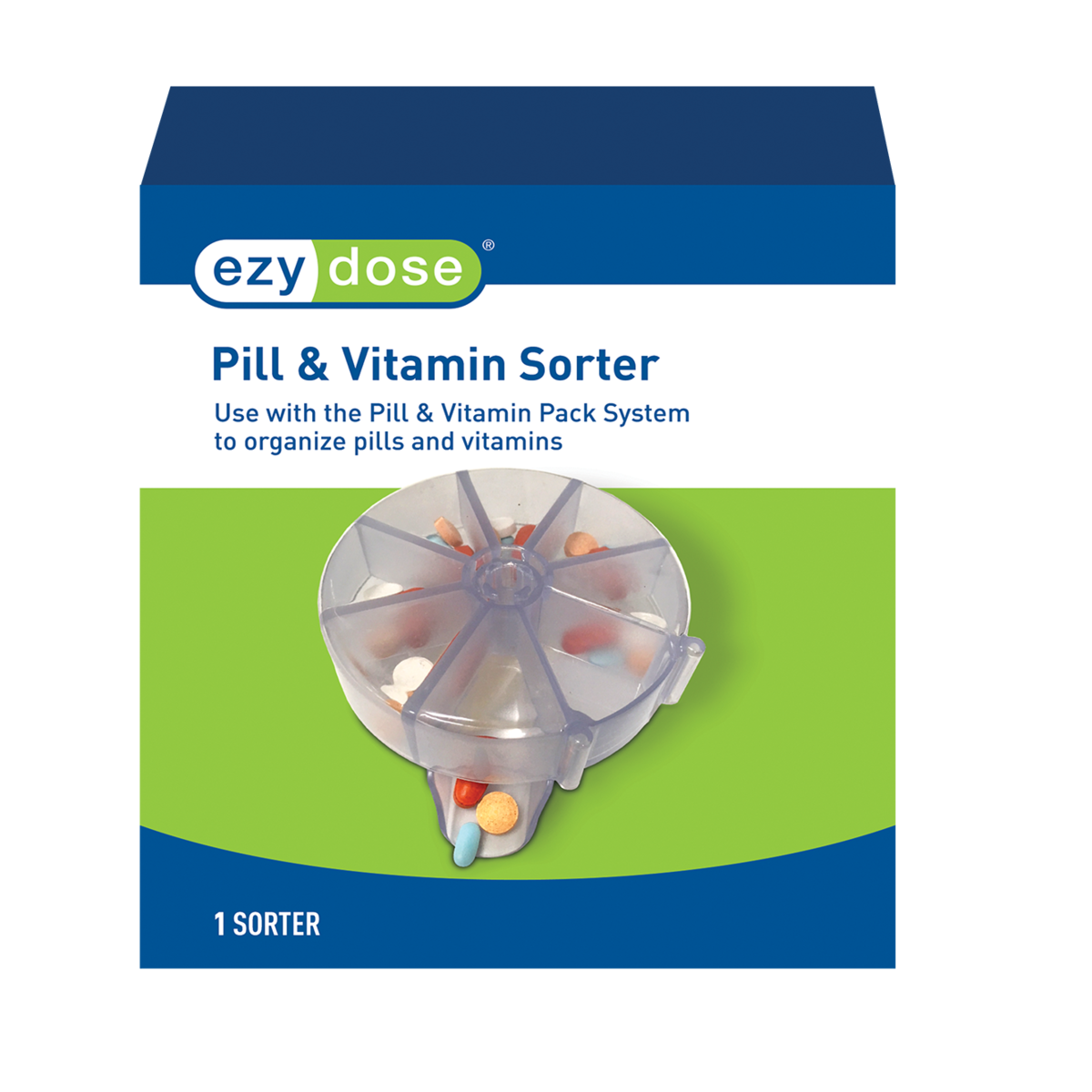 Front packaging of Pill and vitamin sorter