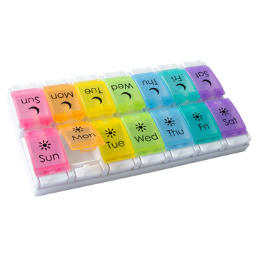 Ezy Dose Weekly 2x/Day Pill Planner, Rainbow