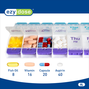 Ezy Dose® Push Button AM/PM Weekly Pill Organizer (XL)