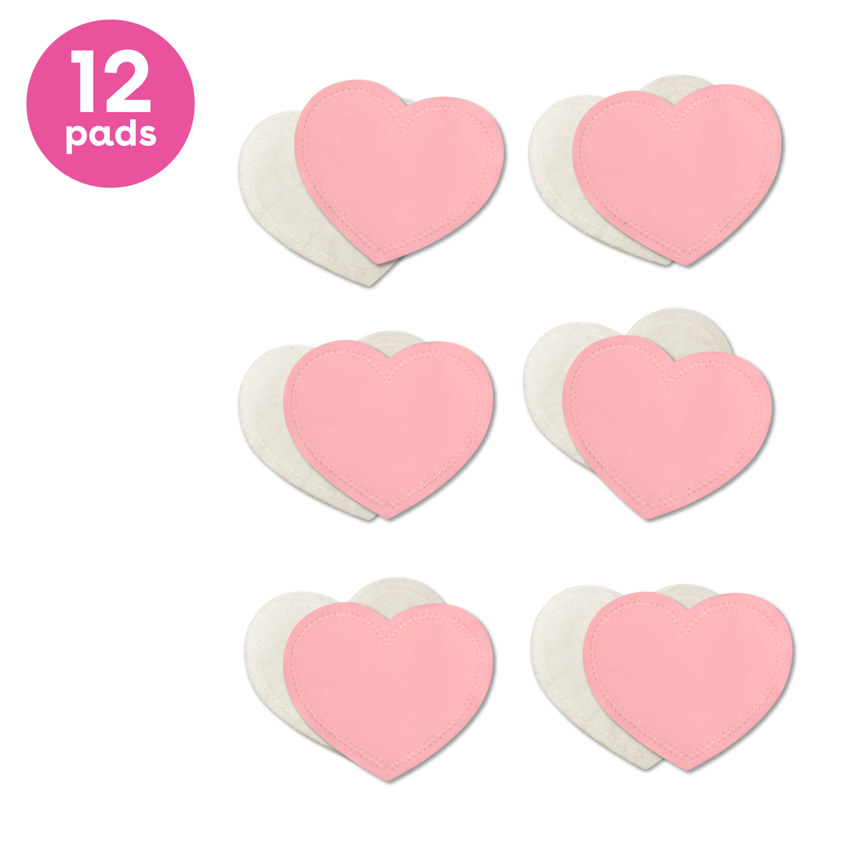 12 Reusable pink nursing pads