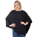 Front of woman wearing black nursing cover