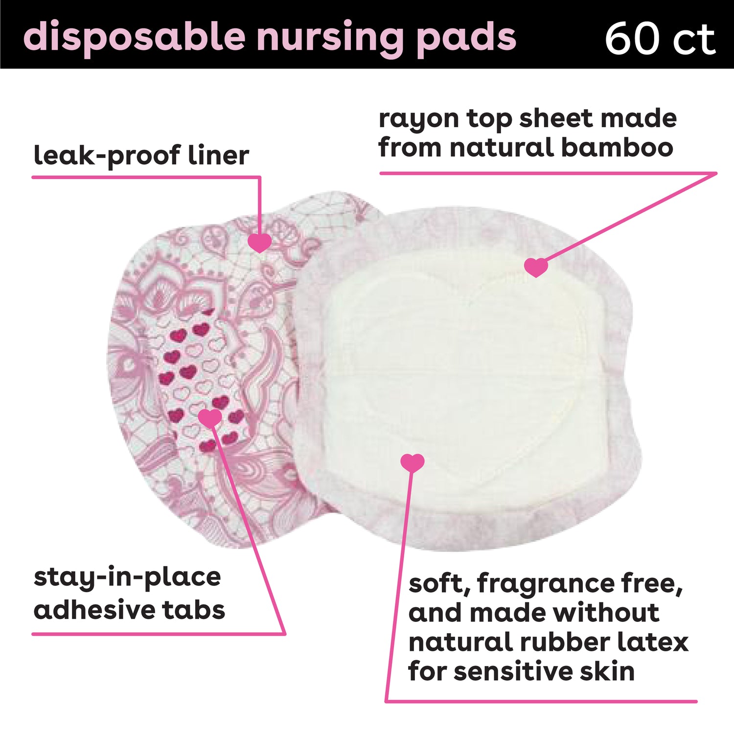 Bamboobies Nursing Pads For Breast feeding Reusable Breast Pads 4 Count 