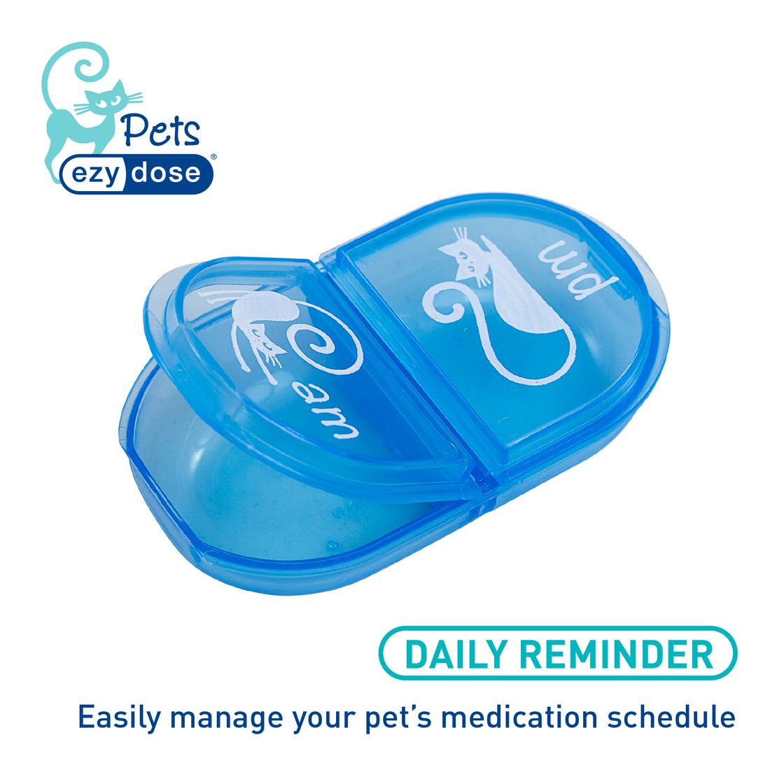 Daily am/pm pill organizer helps easily manage your pet&