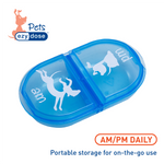 Pill organizer has portable storage for on-the-go use and has am/pm daily compartments