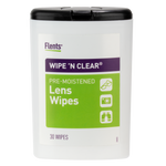 Front packaging of lens wipes