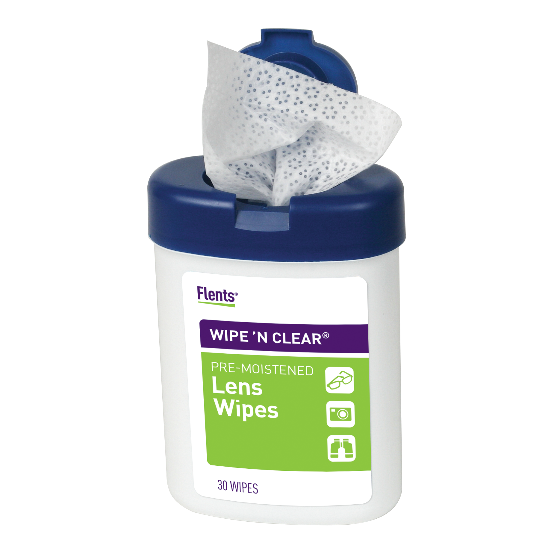Lens wipes canister