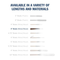 Hook-knife spatula comes in a variety of lengths and materials, 4"