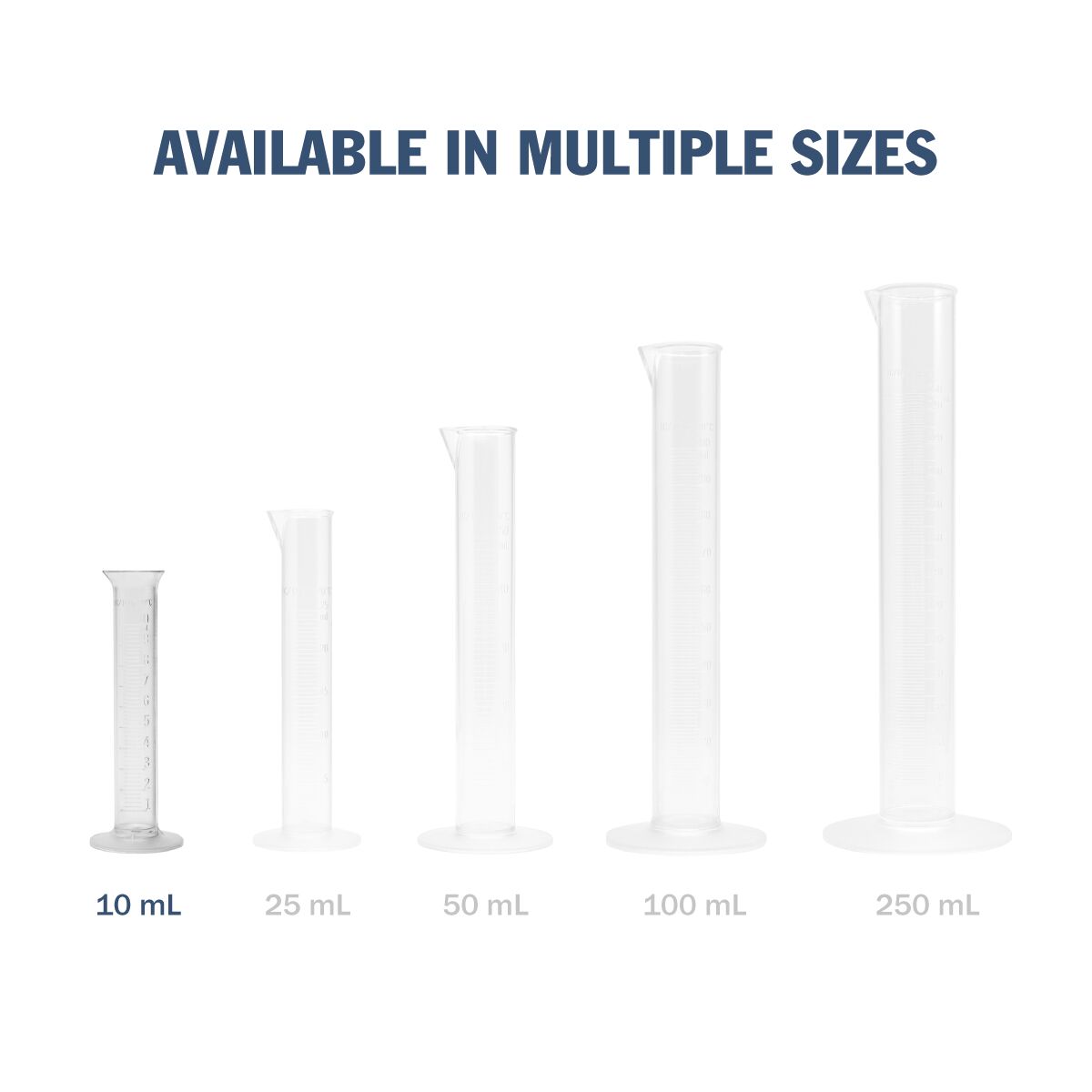 Transparent &amp; Autoclavable Graduated Cylinder available in multiple sizes - 10mL