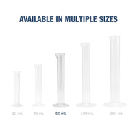 Transparent & Autoclavable Graduated Cylinder available in multiple sizes - 50mL