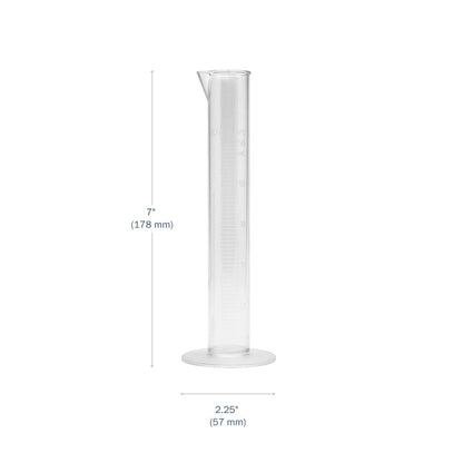 Transparent &amp; Autoclavable Graduated Cylinder 100 mL dimensions
