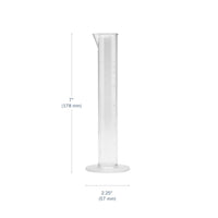 Transparent & Autoclavable Graduated Cylinder 100 mL dimensions