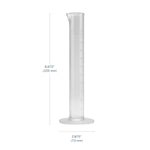 Transparent & Autoclavable Graduated Cylinder 250 mL dimensions