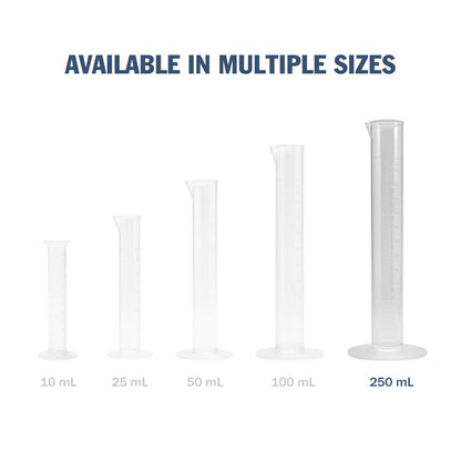 Transparent &amp; Autoclavable Graduated Cylinder available in multiple sizes - 250 mL